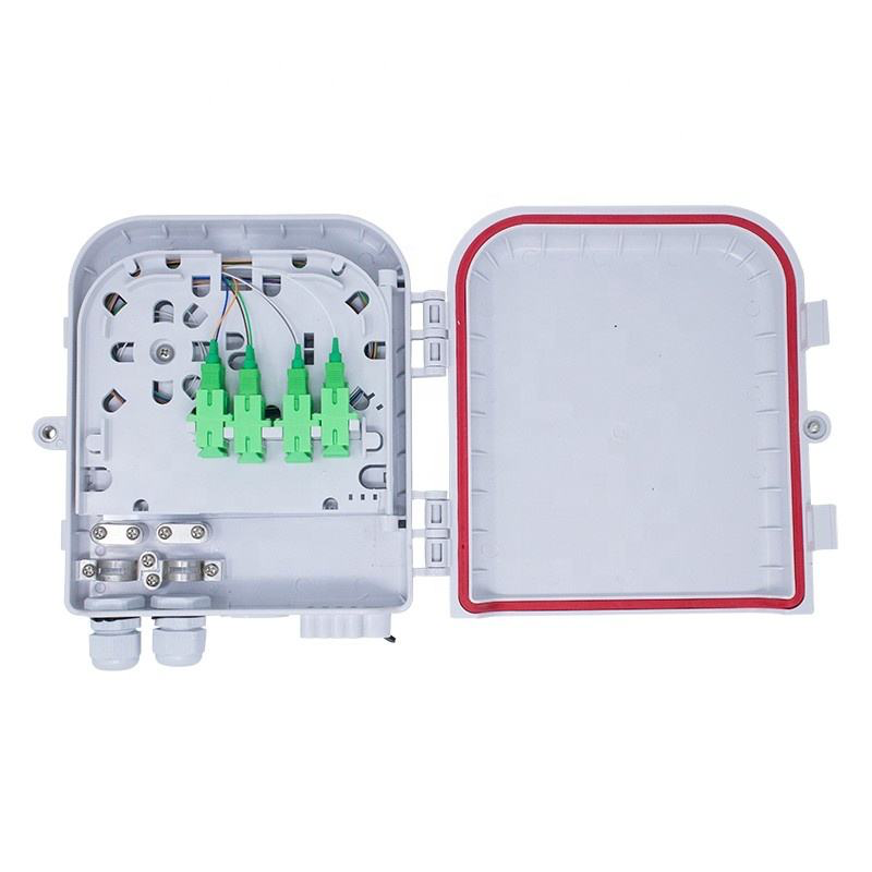 Outdoor 8 Ports Fiber Optic Distribution Box with IP65 Protection and Wall-mounted Installation for FTTH Networks