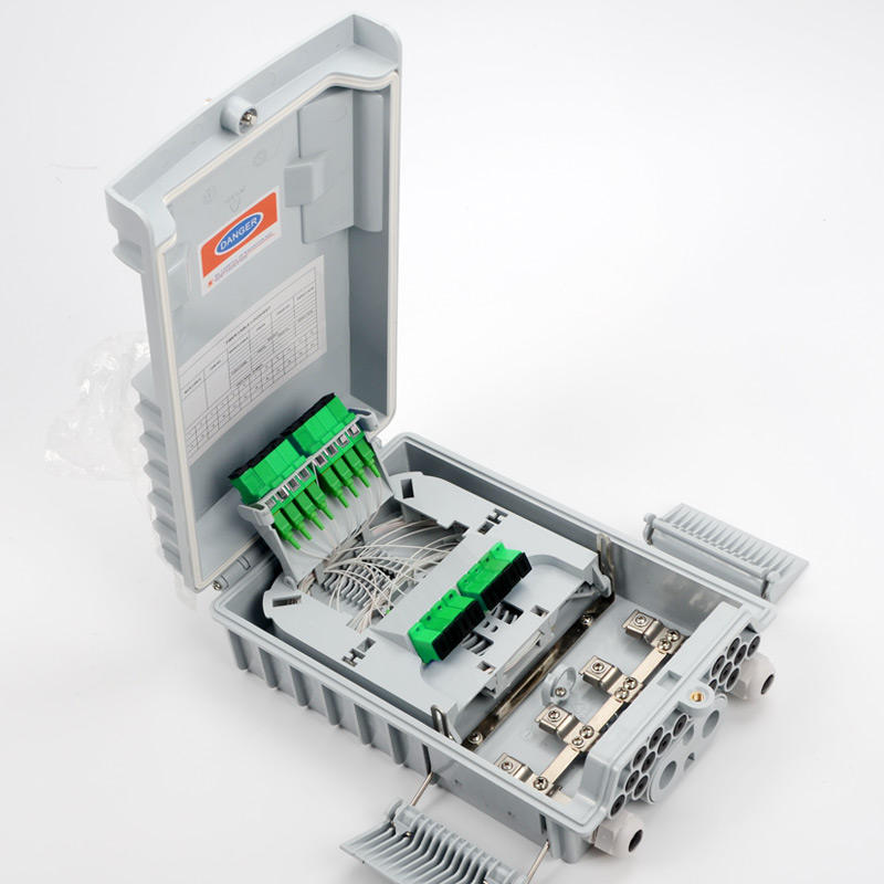 Outdoor Wall Fiber Optic Enclosure CAJA Box with IP65 Waterproof, 24 Fiber Capacity, and Key Lock Security