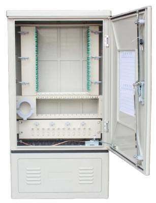 Outdoor Fiber Optic Distribution Cabinet with IP65 Protection, 96 Fibers Capacity, and Corrosion Resistant Material