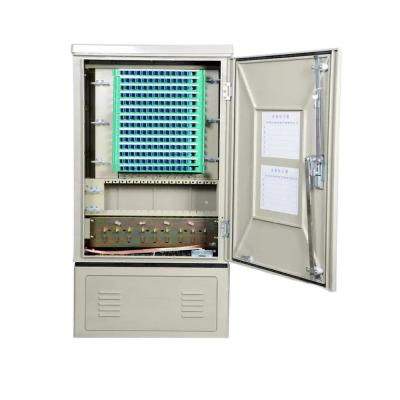 Outdoor Fiber Optic Distribution Cabinet with IP65 Protection, 96 Fibers Capacity, and Corrosion Resistant Material